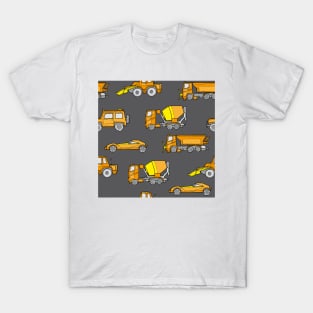 Vehicles orange on gray T-Shirt